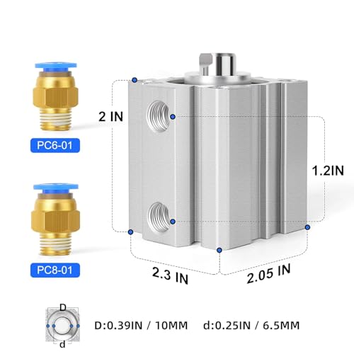 TAILONZ SDA40-25 Pneumatic Air Cylinder, 40mm Bore 25mm Stroke 40-25