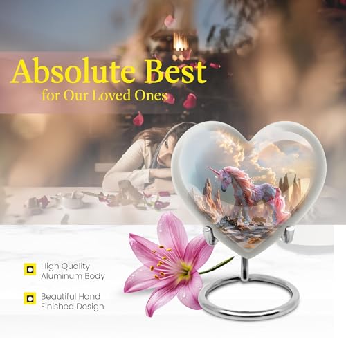 Pink Unicorn Cremation Urns for Human Ashes Adult Male & Female 3" Small 3 inch Keepsake 1PC