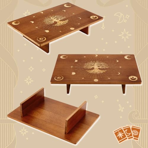 PH PandaHall Wooden Meditation Altar Table for Room Decor 11.8x7.8 inch