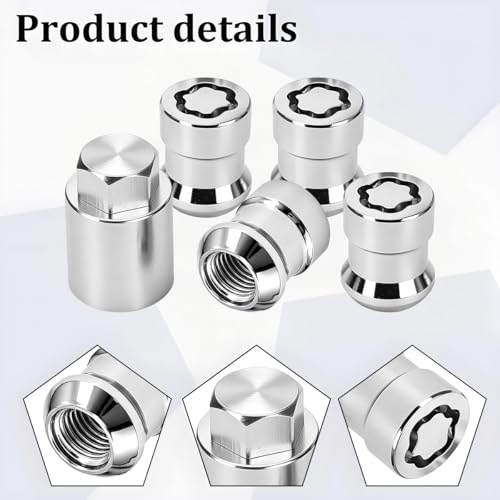 5 Pack M12 x 1.5 Wheel Locks Replacement for 00276-00900, Silver