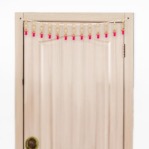 Toran Bandanwaar Decorative Hanging for Wall Door Home Temple Festival Wedding Function Party Decoration Décor and Gifting (Pink)