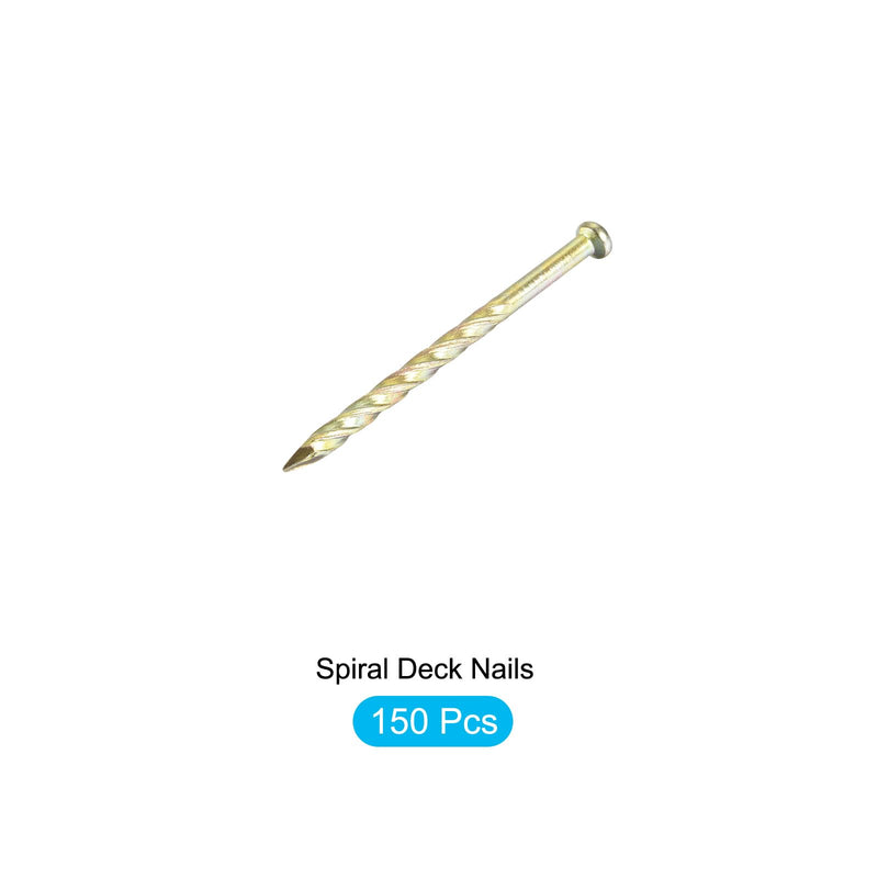 [Australia - AusPower] - Fence Deck Nails (40mmx2mm) 150Pcs, Carbon Steel Zinc Plated Spiral Shank Deck Nail - for House Repairing, Wall, Floor 