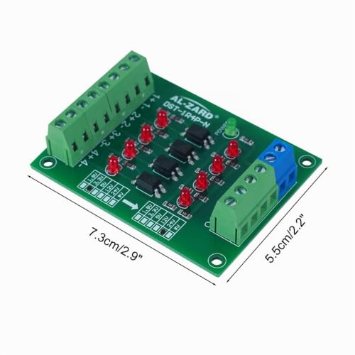 Optocoupler Isolation Module, 4 Channel 3.3V to 24V Optocoupler Isolator, PLC Signal Converter Board Signal Converter Board