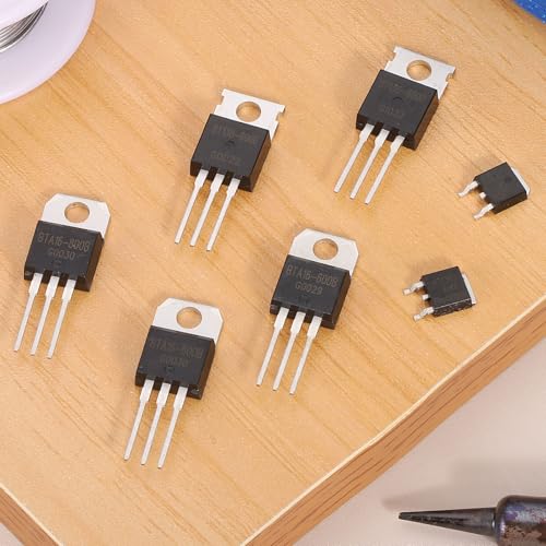 QUARKZMAN Pack of 5 Bidirectional Thyristor BTA16-800B TO-220 800V 16A Rail Silicon Controlled Rectifier for Electronic Instruments Smart Home Devices Drones