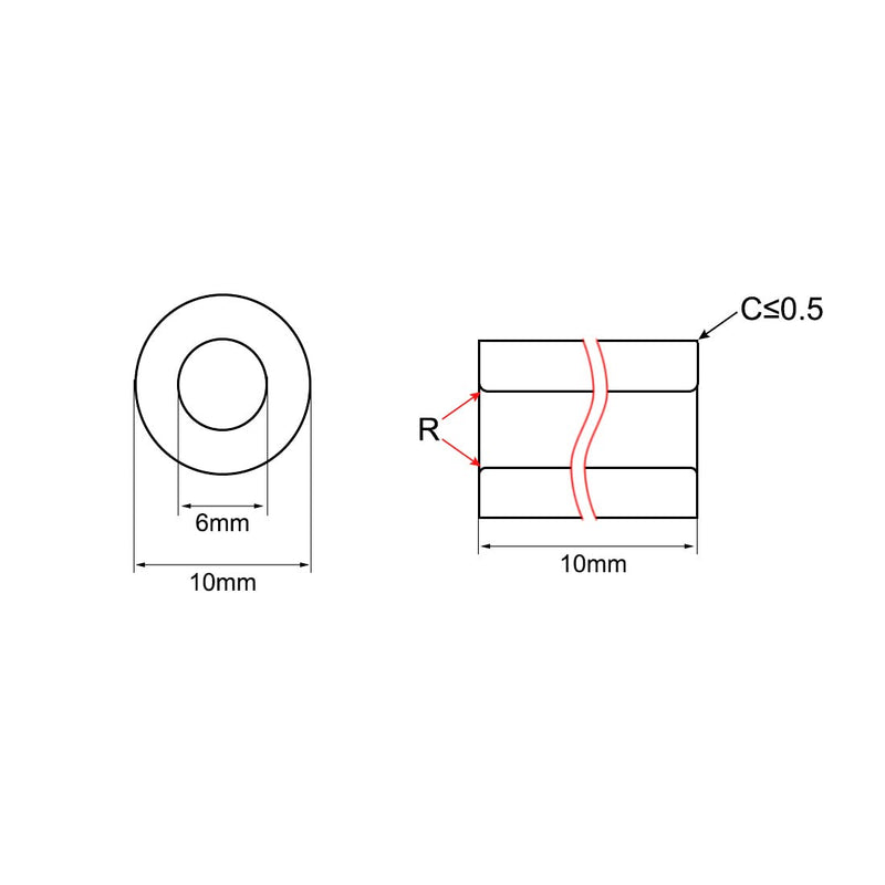 [Australia - AusPower] - uxcell Bearing Sleeve 6mm Bore x 10mm OD x 10mm Length Self-Lubricating Sintered Bronze Bushings 6pcs 6x10x10mm 