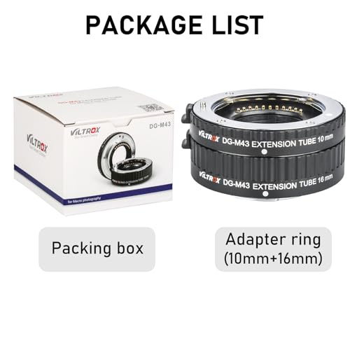 Viltrox DG-M43 Automatic Extension Tube Set for Micro Four Thirds MFT Cameras
