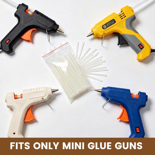 TAPEBEAR mini hot glue sticks, 0.27 x 4 inches, 100-pack for arts and crafts