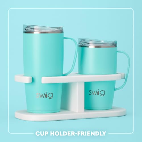 Swig Life 22oz Insulated Travel Mug with Handle & Lid, Secret Garden 22 Ounces