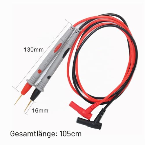 Heavy-Duty Multimeter Test Lead, 1 m, 1000 V, 20 A, Test Cable Set with Measuring Tips, Flexible Test Leads