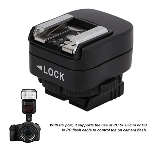 Hot Shoe Adapter, with Extra PC Sync Connection Port, Hotshoe Adapter, for A73 A9 Series Camera to for Flash