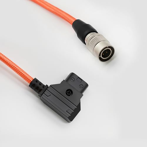 D Tap to Hirose 4 Pin Male Power Cable, Compatible with for Sound Devices 688/633, MixPre-10 II, Zoom F8/F4/F8N, SmallHD AC7/DP7, V-Mount & Gold Mount Battery Compatible Orange