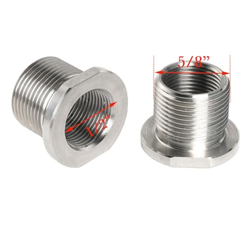 Stainless steel 1/2x28 to 5/8x24 thread adapter with crush washer by Eastern Tactical Supply