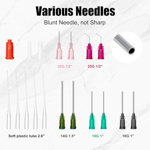 Syringe with Needle and Cap 1ml, 3ml, 5ml, 10ml, 20ml Syringes, 14g, 16g, 18g, 20g, 25g Pure Needles and Syringe Caps, Used for Industrial Care, Liquid Measurement 1/3/5/10/20ml