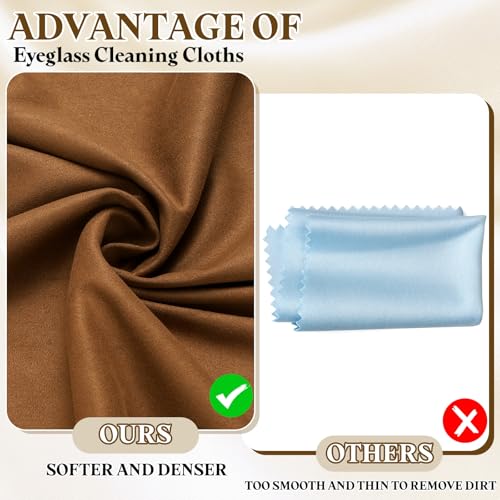 PATIKIL 6Pcs Soft Eyeglass Cloths, 15.8 x 15.8 Electronics Microfiber Cleaning Cloths Eyeglass Cleaning Fabric for Lens Wipes Glasses Cleaner Jewelry LCD Screens Cameras, Coffee