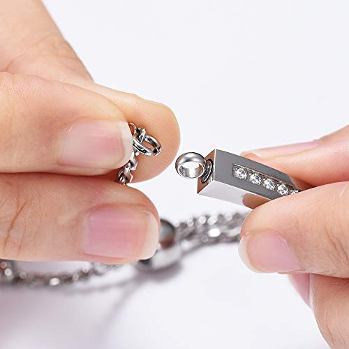 Cylinder Cremation Bracelet for Ashes Urn Jewelry Stainless Steel Memorial Bracelet Keepsake Urn Bangle Ashes Holder