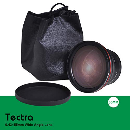 Tectra 55MM 0.43x Professional HD Wide Angle Lens (Macro Portion) for Nikon Cameras with DX NIKKOR 18-55mm f/3.5-5.6G VR and 55MM Sony E Lenses