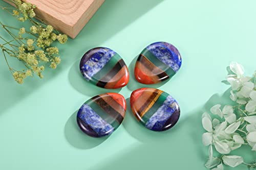CrystalTears Chakra Worry Stone for Anxiety Healing Crystal Thumb Worry Stones Pocket Palm Stones Stress Relief Reiki Healing Meditation