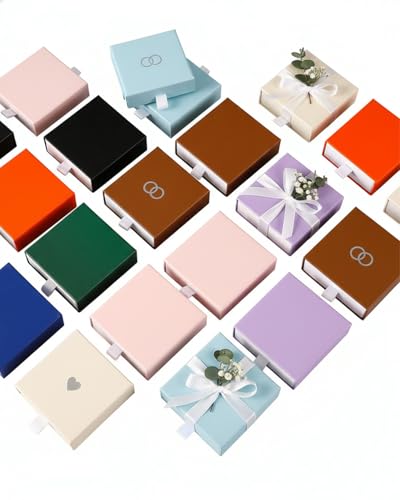 Jewelry Gift Box, 12 Pack Necklace Gifts Boxes Bracelet Gifts Boxes Earring Gift Box, Cardboard Jewelry Organizer For Necklace Ring Earring Bracelet (Pink) Pink