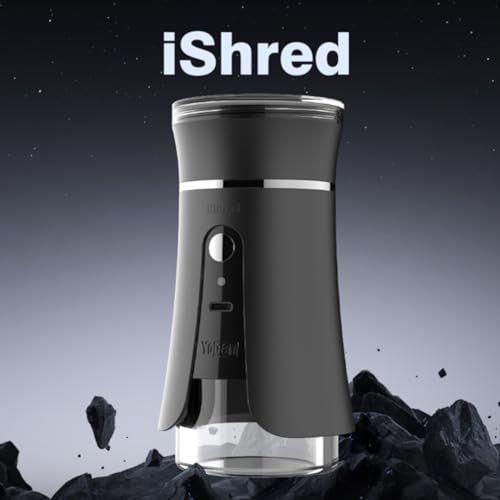 Yocan iShred, Intelligent Electric Herb Grinder, Top View Grinding, Dual Grinding Modes, Anti-Jam Functionality, Dual Purpose Glass Chamber, 450mAh Battery, USB-C Fast Charging