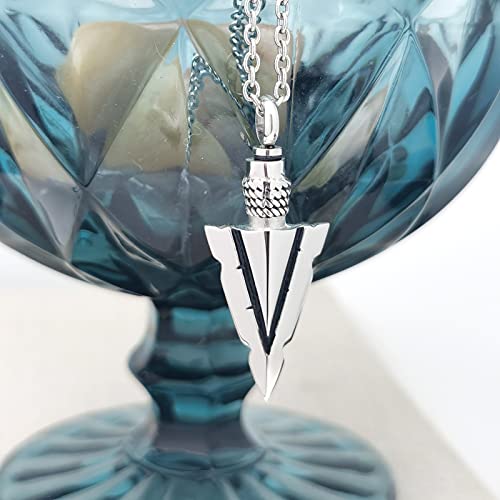 YSAHan Spearpoint Arrowhead Pendant Cremation Jewelry for Men Ashes Spear Point Arrow Urn Necklace Keepsake Memorial, UR-12_Arrowhead