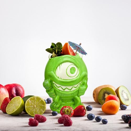 Geeki Tikis Disney Pixar Monster's, Inc. Mike Wazowski Ceramic Mug | Party Cocktail Tumbler For Liquor and Beverages | Holds 20 Ounces