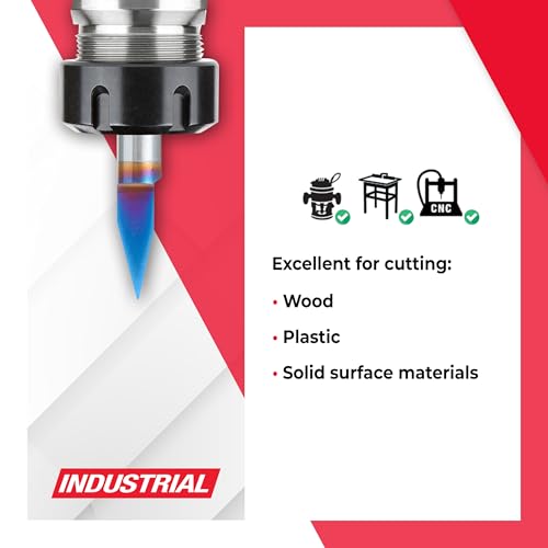 Amana Tool 45620-K Spektra carbide 30-degree engraving router bit with 0.0108-inch tip and 1/4-inch shank