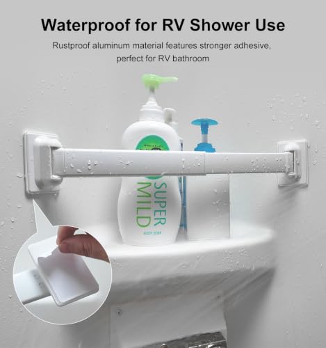 Aluminum RV Shower Corner Storage Bars for Bathroom Organization 3 Pack