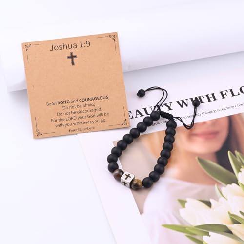 Graduation Gift for Him Men Adjustable Cross Bracelet