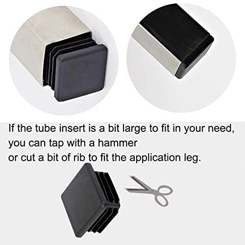 [Australia - AusPower] - 2" Black Plastic Plugs, Insert, Glide Protection , Square Tubing End Caps for Metal Tubing (4 Pack) 2 inch-4pcs 
