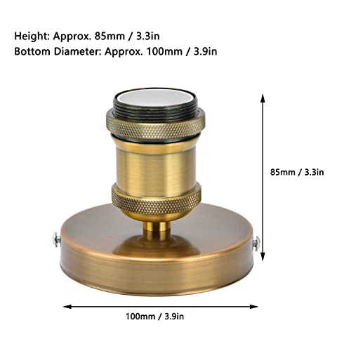 Ejoyous E26 E27 Lamp Holder, Vintage Ceiling Light Lamp Holder Retro Light Bulb Holder E27 Base for Kitchen Bedroom Living Room DIY Accessories (Golden Old Colour) Golden old colour