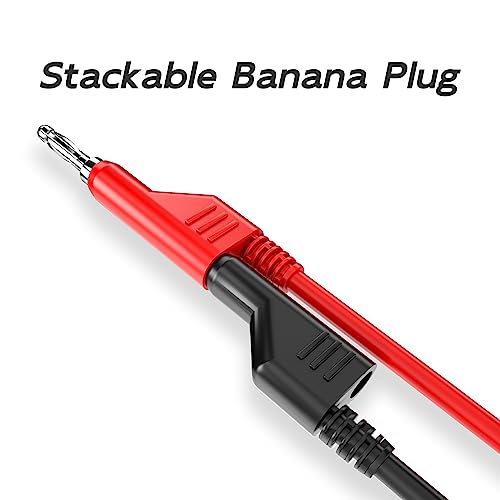 Goupchn 4mm stackable banana plug silicone test leads, 8-piece set in eight colors, 3.3ft/1m lengths