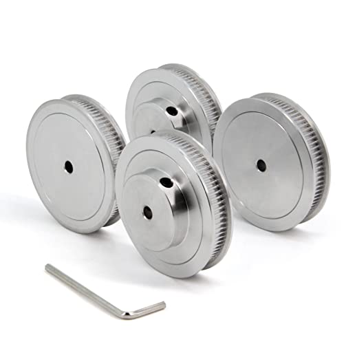2GT Pulley 80 Teeth 5mm Bore 80T Timing Belt Pulley Synchronous Wheel Aluminum for Width 6mm Belt 3D Printers Parts, 4pcs/Pack(Size: 80T-5mm Bore)