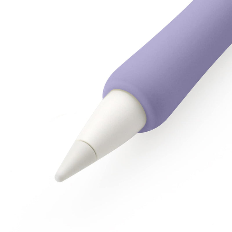 [Australia - AusPower] - ProElife 2-Pack Ergonomics Grip Holder Silicone Protective Sleeve Cover for Apple Pencil 2nd 2021 & 1st Generation iPad Pro 11'' 12.9'' 2021/2020/2018 Stylus Accessories Kits (Lavender/Green) Lavender/Green 