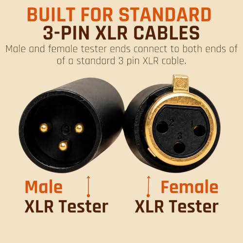 SilentFox Audio XLR cable tester with 3-pin microphone continuity checker for network and cable testing