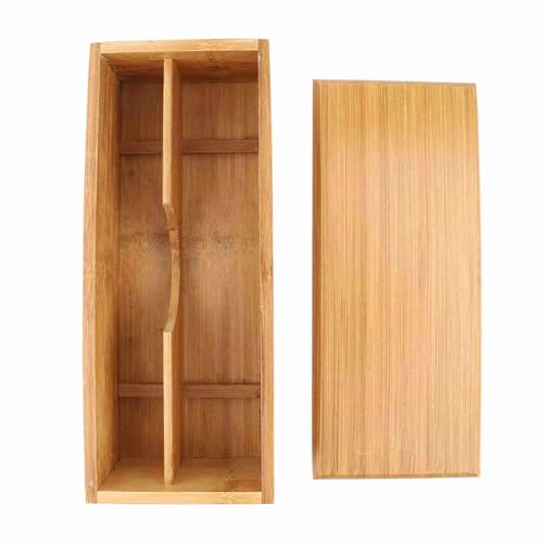 Aqur2020 Japanese chopstick holder storage box with compartments, designed for organizing chopsticks and tableware on a table.