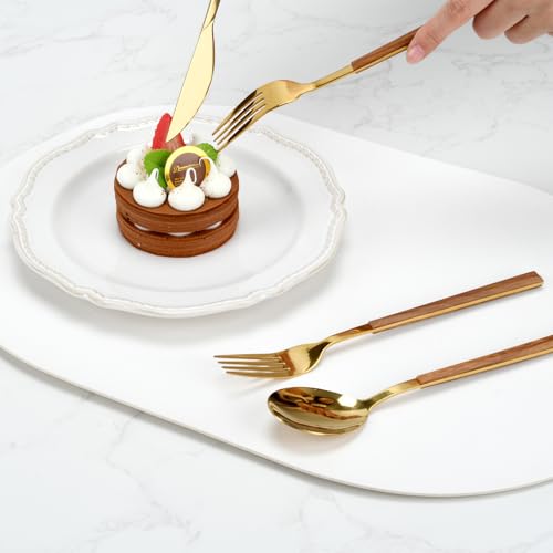 24 Piece Golden Silverware Set, Flatware Cutlery Set for 6