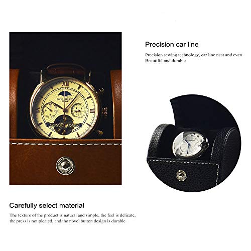 Oirlv Luxury Leather Watch Storage Box Travel Single Watch Case Watch Gift Box for Christmas Anniversary Birthday(Brown) Brown