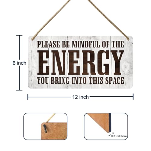 Positive Affirmations Wall Decor Good Vibes Only Sign Bedroom Door Decor Please Be Mindful Of The Energy You Bring Into This Space Signs Zen Pictures Home Spiritual Decor Hanging Signs 12x6 In 025