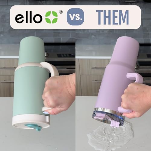 Ello Oasis 40oz Insulated Stainless Steel Tumbler with Straw, Blueberries 40 Ounces
