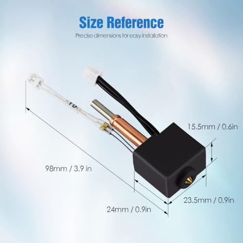 2-Pack Hotend Kit for Anycubic Kobra 3, Kobra 3 Combo, Kobra 3 V2 & Kobra 3 V2 Combo, 0.4mm Brass Nozzle Replacement, 3D Printer Accessories Kobra 3 Hotend Kit (Brass Nozzle)