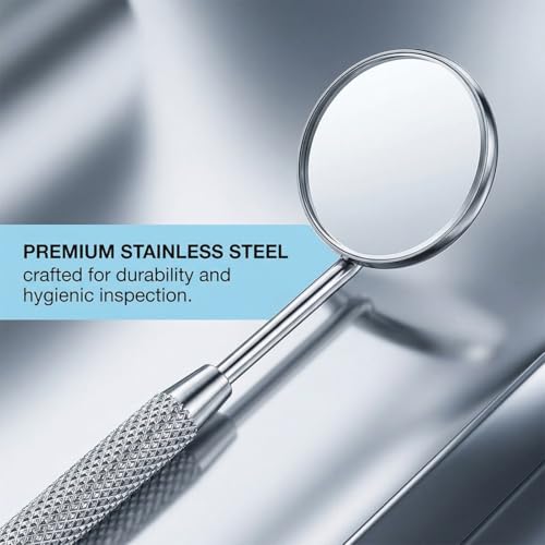 Dental Mirror Mouth Mirror Pack of 2 - Professional Stainless Steel Inspection Mirror for Precise Dental Control & Oral Hygiene. Dental Care Set