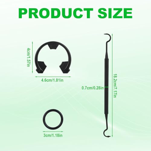 Penitue water softener seal kit with 4 snap clips, 4 O-rings, and crochet hook for GE Morton systems