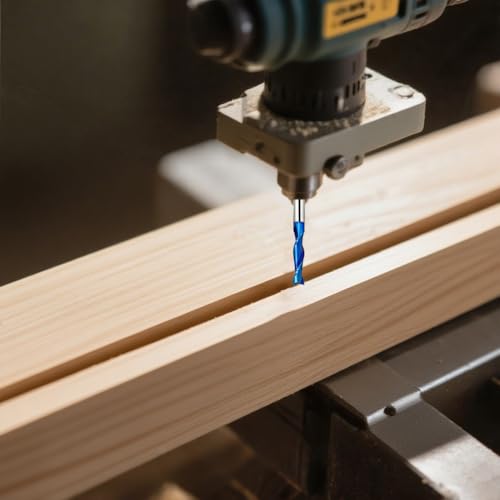 HZBIAO 2-flute upcut spiral CNC router bits, 1/4-inch carbide shank and cutting diameter for wood carving