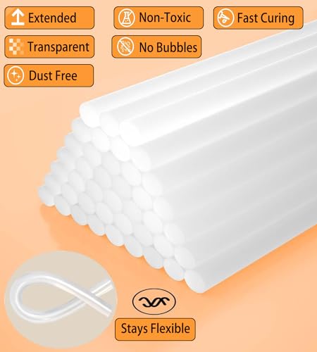 EASYTOO mini clear hot glue sticks, 0.27 x 6 inches, 100-pack for all-temperature glue guns