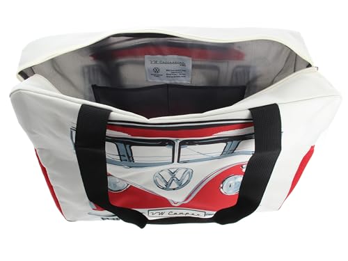 BRISA VW Collection - Volkswagen Large Shopping bag, Shopper bag, Beach bag Bus Front/Red