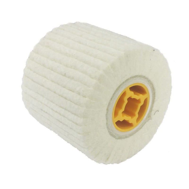[Australia - AusPower] - Luo ke 120mm x 100mm Compressed Wool Felt Surface Conditioning Tools,19mm Cross Lock Arbor Felt Buffing Drum Polishing Wheel Wool Felt Burnishing Drum 