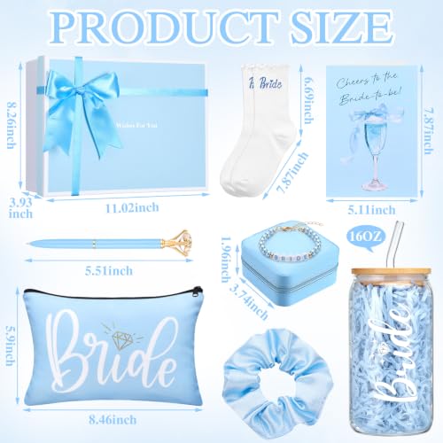 Bonuci 10 Pcs Something Blue Bride Gifts Set for Wedding Bridal Shower