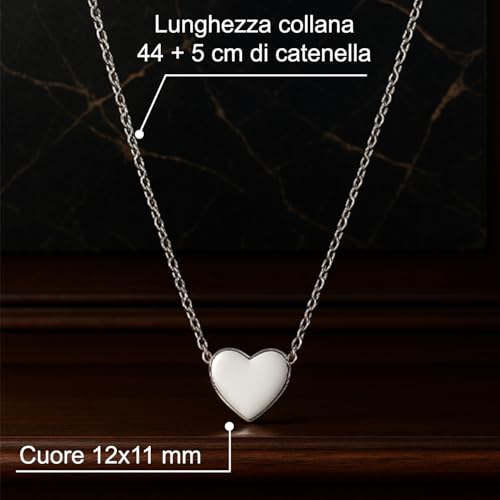 SAGA GIOIELLI Women's Necklace Steel Heart Valentine's Day Romantic Gift Box