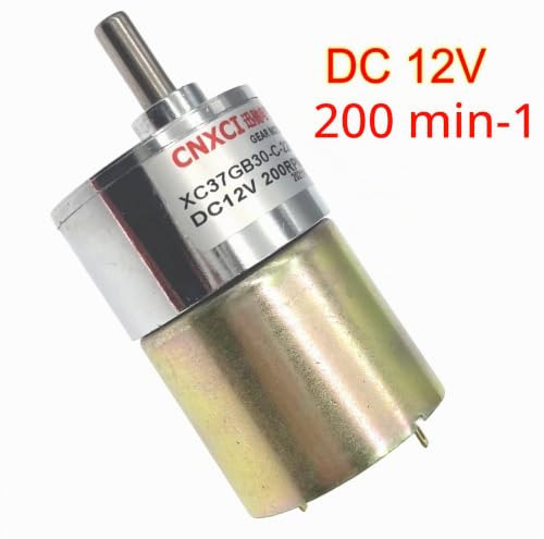 JZK 200RPM DC 12V High Torque 200RPM 12V Micro DC Gear Motor 6mm Shank Diameter Speed Reduction Electric Gear Motor