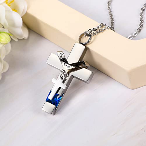 Fumete 5 Pcs Urn Necklaces for Ashes Cremation Keepsake Dark Blue